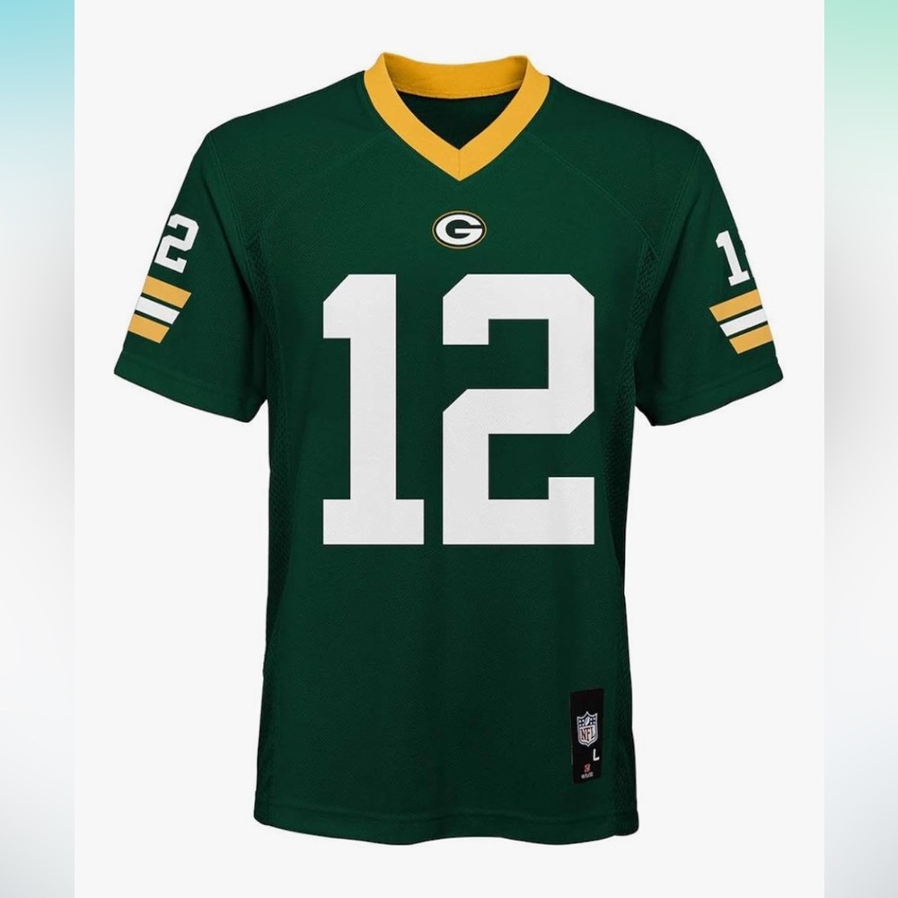 Green and Yellow NFL Green Bay Football Jersey